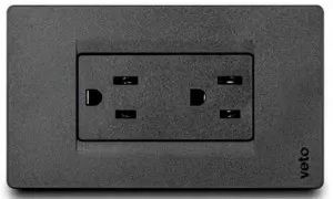 Tomacorriente Doble Black Premium VETO