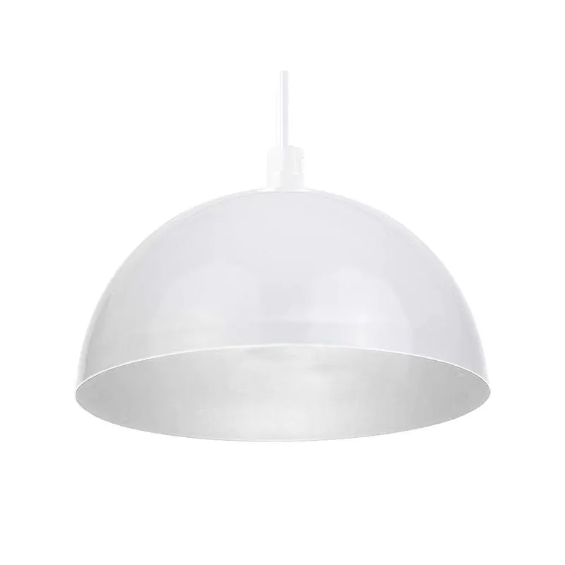 Lampara colgante 105 E27 Media luna blanco + Blanco (Interior) incluye bombillo led Max 20W