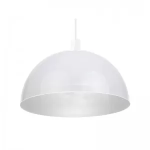 Lampara colgante 105 E27 Media luna blanco + Blanco (Interior) incluye bombillo led Max 20W