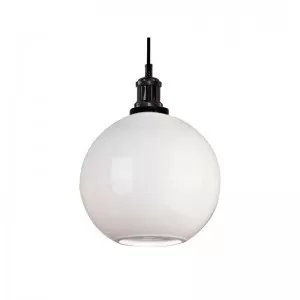 LCE151 - lampara colgante portalampara Negro + vidrio blanco.