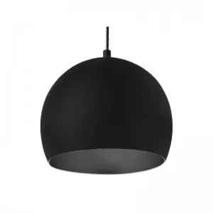 LCE405 - Lampara colgante E27 Esfera 3/4 Negro + Negro (interior).