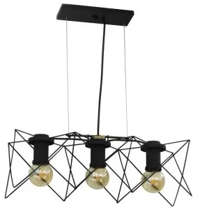 Lámpara Colgante Domo 3 Luces E27 Negra