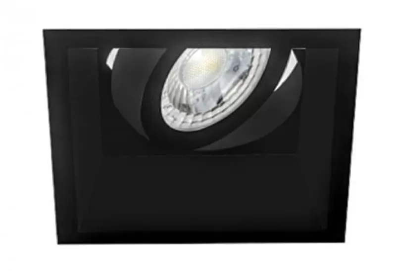Bala incrustar cuadrada Recesada Negra para GU10 TECNOLITE