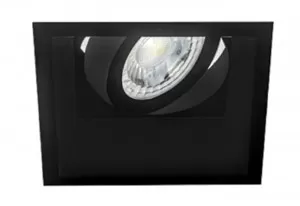 Bala incrustar cuadrada Recesada Negra para GU10 TECNOLITE