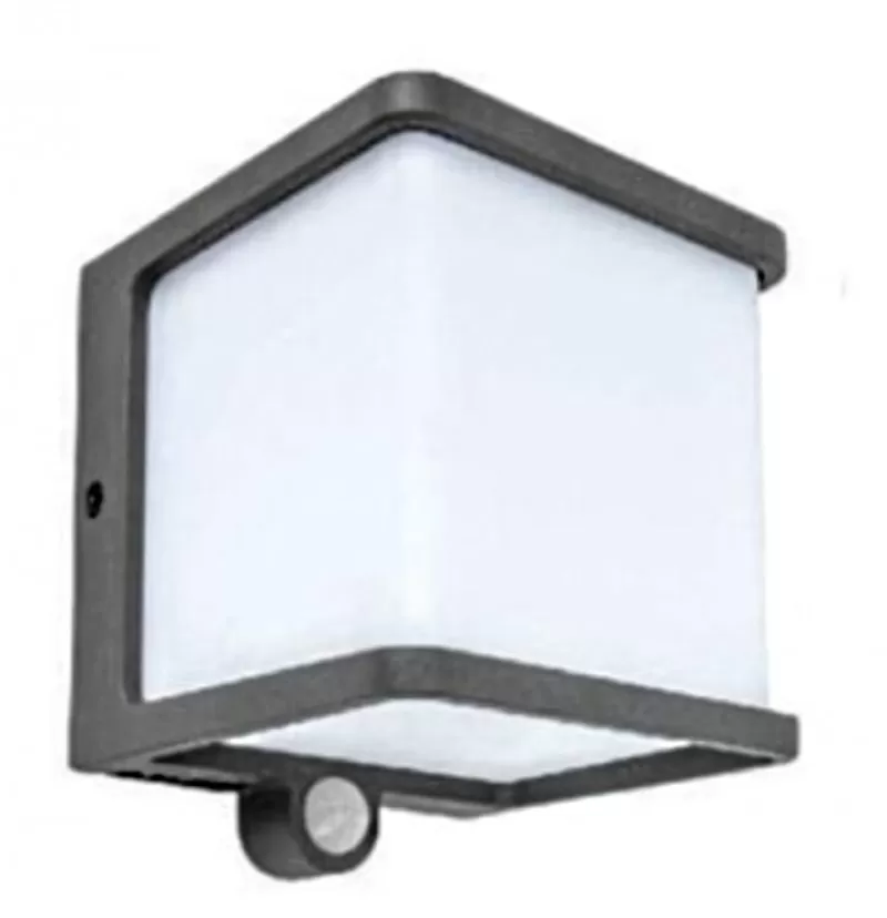 Lampara para sobreponer en muro con panel solar integrado y sensor de movimiento, 7.5 W