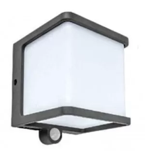 Lampara para sobreponer en muro con panel solar integrado y sensor de movimiento, 7.5 W