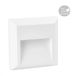 Aplique led cuadrado 1W IP65 4000K Blanco 100-127V TECNOLITE