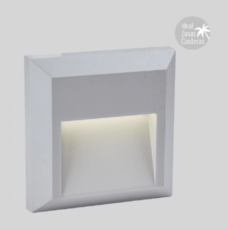 Aplique led cuadrado 1W IP65 4000K Gris 100-127V TECNOLITE