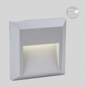 Aplique led cuadrado 1W IP65 4000K Gris 100-127V TECNOLITE