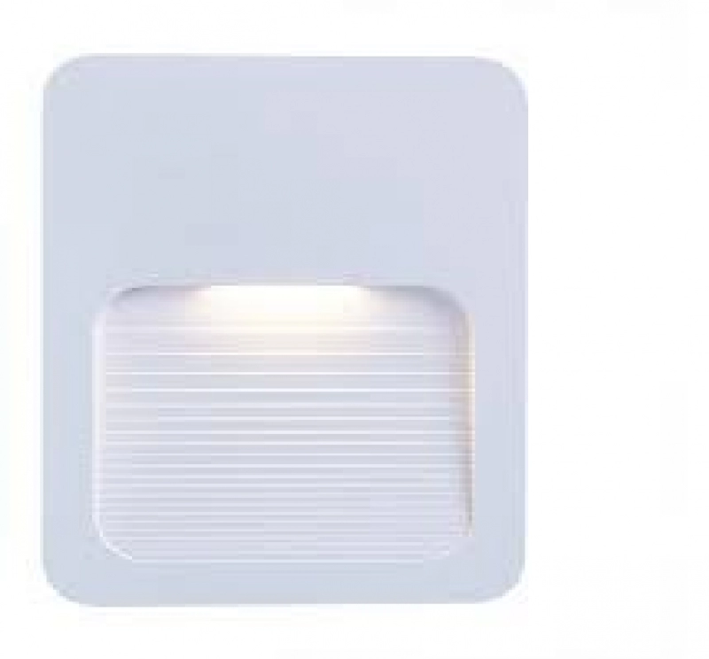 Aplique muro empotrado cuadrado blanco 1.5W 3000K