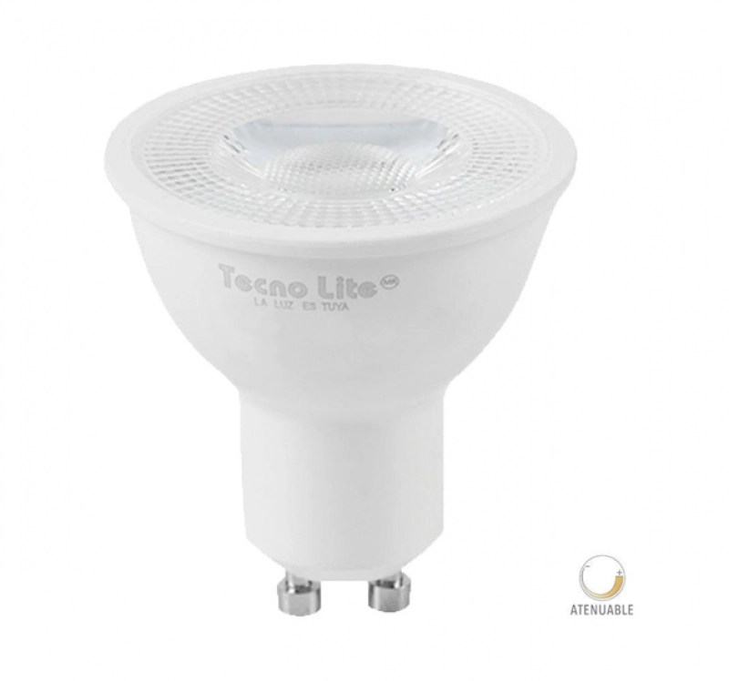 Foco led atenuable 7W 3000K Base GU10 TECNOLITE