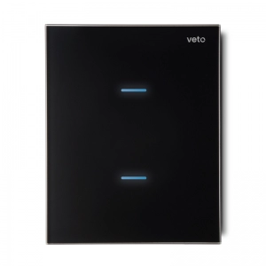 Interruptor  Smart  Doble Conmutable Plura Negro Veto