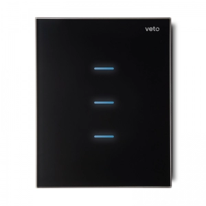 Interruptor Smart  Triple Conmutable Plura Negro Veto