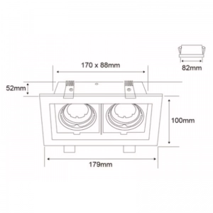 Kardan GU10 Doble Negro Tecnolite