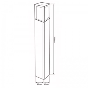 Poste LED 13W Sobreponer IP65 Negro 3000K Tecnolite