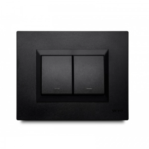 Interruptor Conmutable Doble Plura Negro Veto