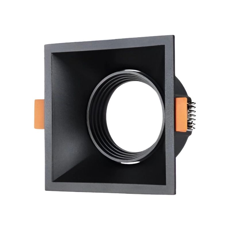 Bala De Empotrar Cuadrada fija Para GU10 Negro ILUMAX