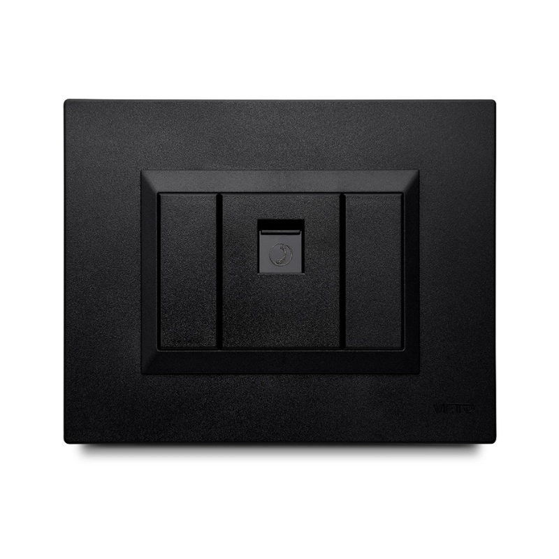 Toma Telefono Rj14 Plura Negro Veto