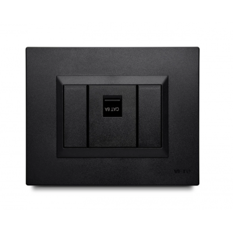 Toma Rj45 Cat6 Plura Negro Veto