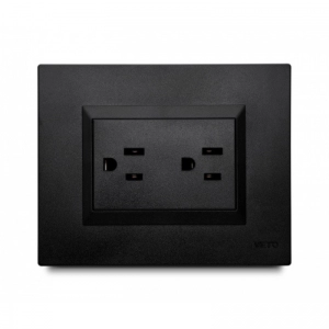 Toma Corriente  Con Polo Plura Negro Veto