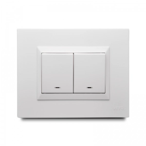Interruptor Doble Plura Blanco Veto