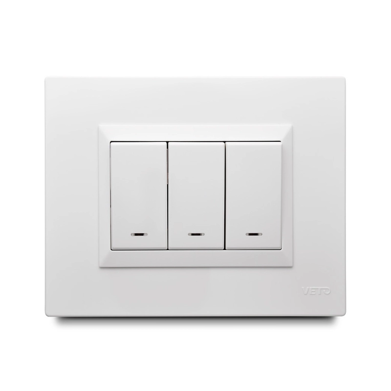 Interruptor Conmutable Triple Plura Blanco Veto