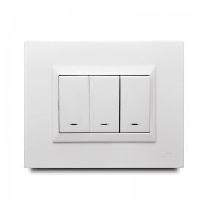 Interruptor Conmutable Triple Plura Blanco Veto