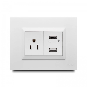 Toma Corriente + Usb Plura Blanco Veto