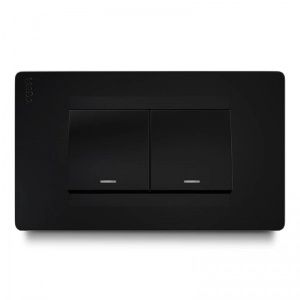 Interruptor  Doble  Boton Ancho Premium Negro    Veto