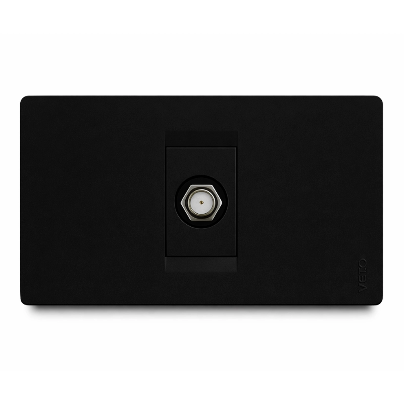 Toma Coaxial  Simple Premium Negro    Veto