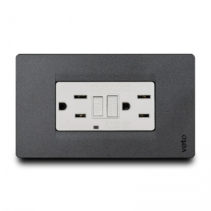 Toma Doble  Gfci Premium Negro    Veto