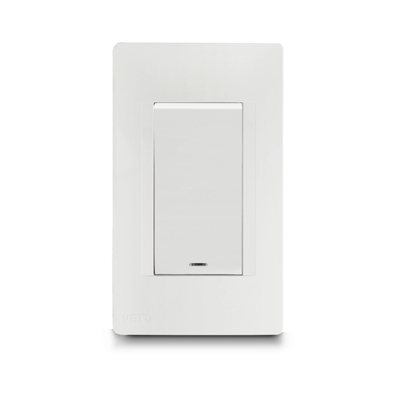 Interruptor Sencillo Vertical Premium  Blanco    Veto