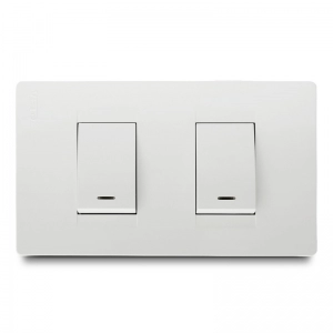 Interruptor  Doble   Premium Balancin Pequeño Blanco    Veto