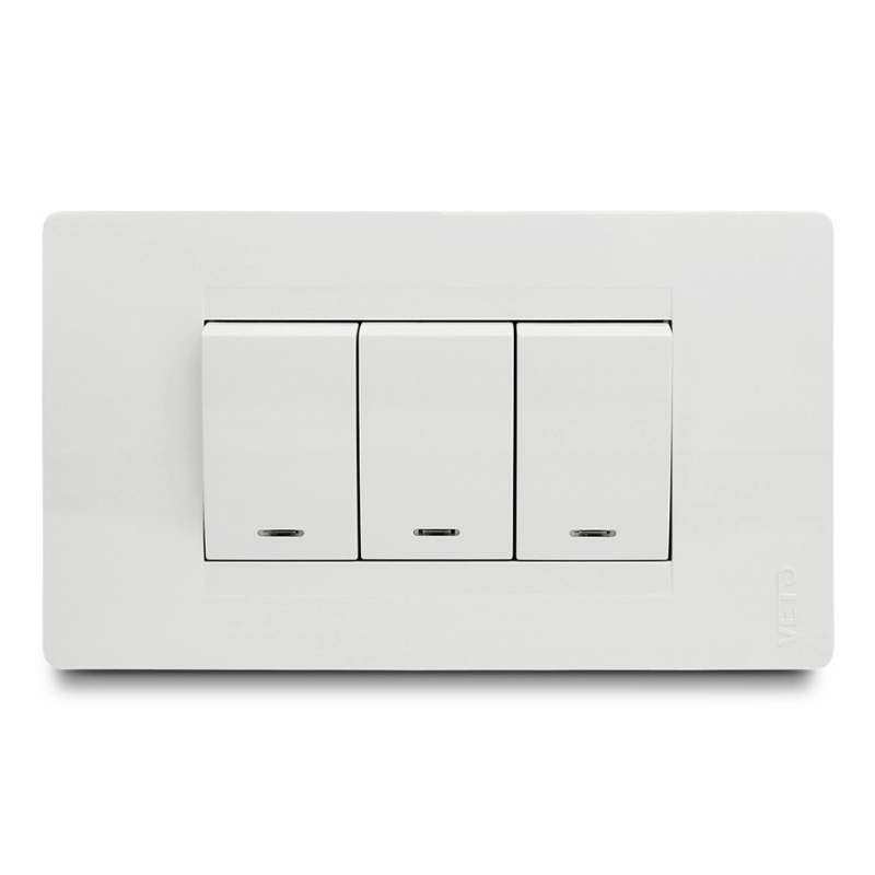 Interruptor  Conmutable  Triple Premium Blanco    Veto