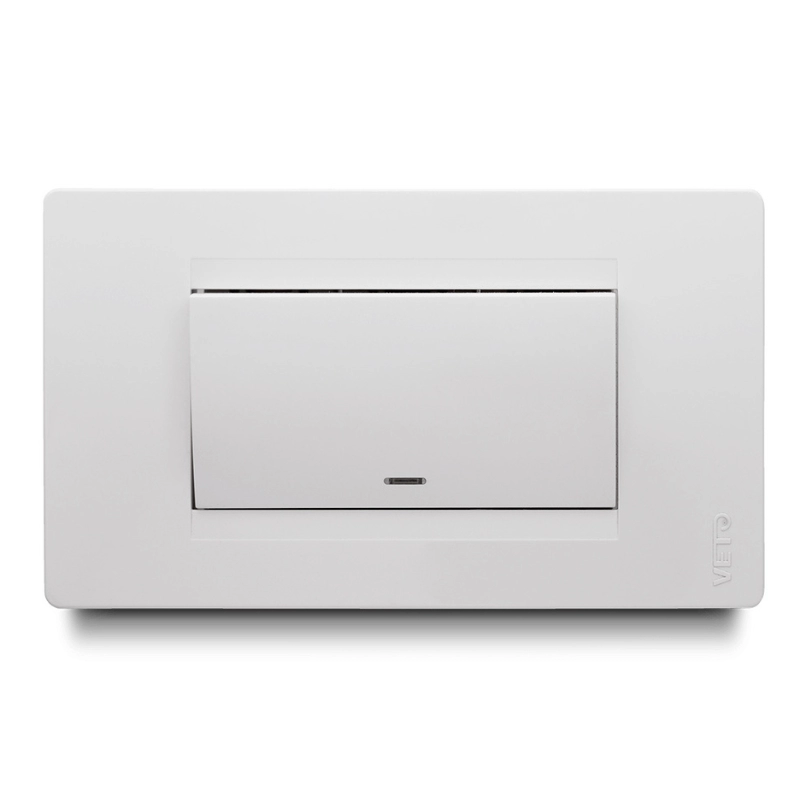 Interruptor Sencillo  Boton Ancho Premium Blanco    Veto