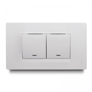 Interruptor Doble Conmutable  Boton Ancho Premium Blanco    Veto