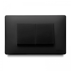 Interruptor Conmutable Doble  Ancho Oslo Negro    Veto