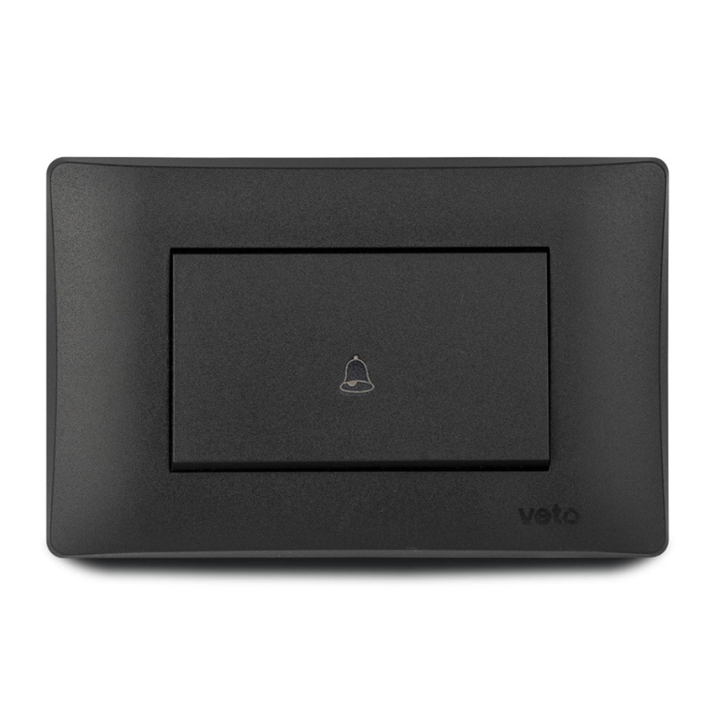 Pulsador  Timbre   Oslo Negro Veto