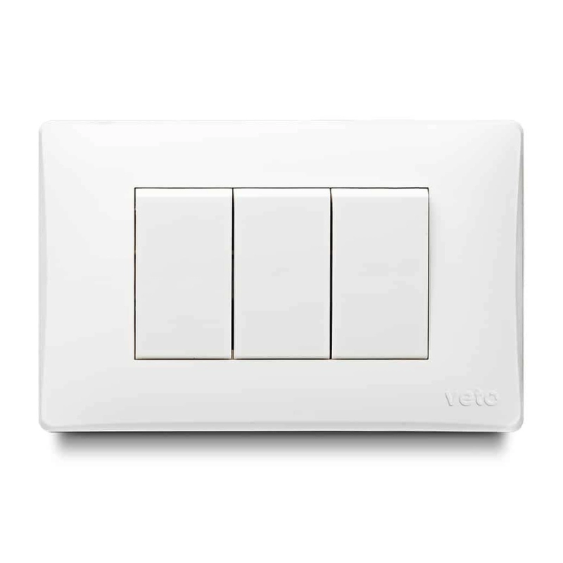 Interruptor Triple  Ancho Oslo Blanco    Veto