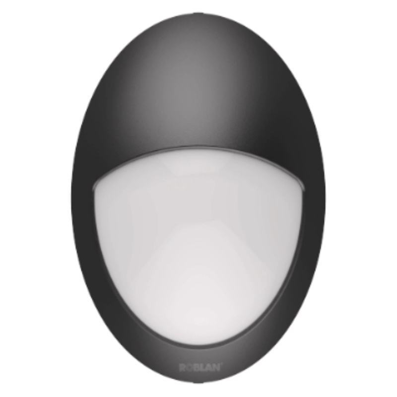 Aplique LED 8W Sobreponer Ovalado IP66 Negro 4100K Roblan
