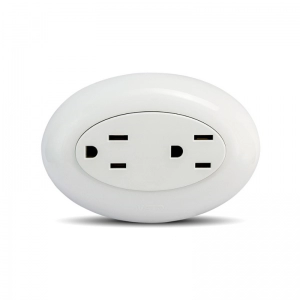 Toma Corriente Con Polo  Sobreponer Click Blanco    Veto