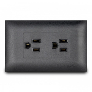 Toma  Corriente Doble  Americana Linea Vive Negro    Veto