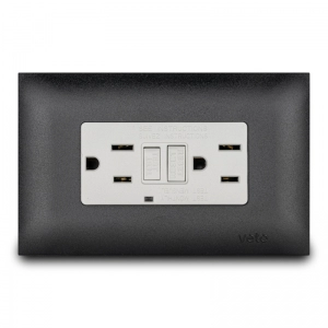 Toma Doble  Gfci Vive  Negro    Veto