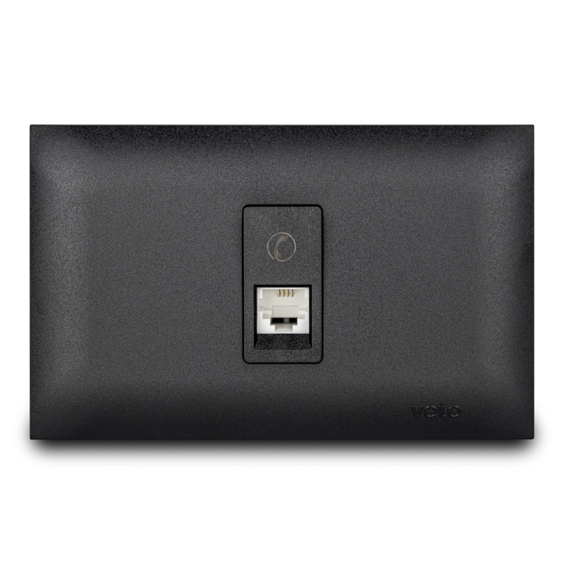 Toma Telefono  Rj14 Linea Vive Negro    Veto