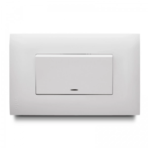 Interruptor Conmutable Simple  Boton Ancho Linea Vive Blanco    Veto
