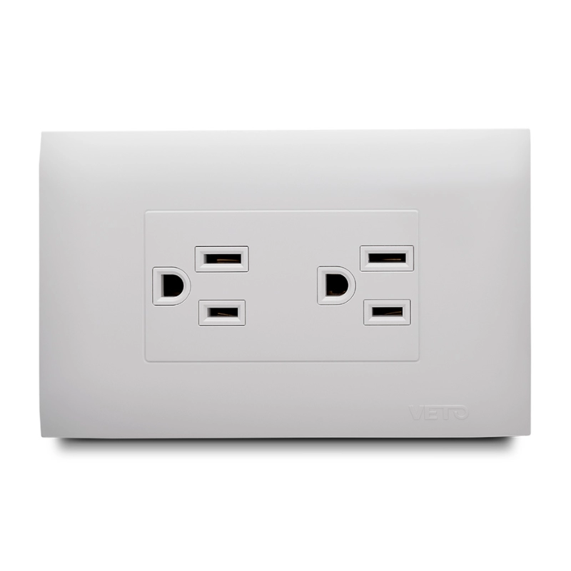 Toma Corriente  Con Polo Linea Vive Blanco    Veto