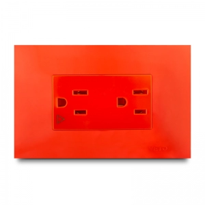 Toma  Corriente   Con Polo Aislado Linea Vive Naranja    Veto