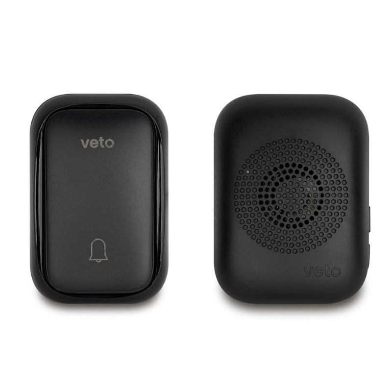 Timbre Inalambrico  Din Don Kinetico Negro    Veto