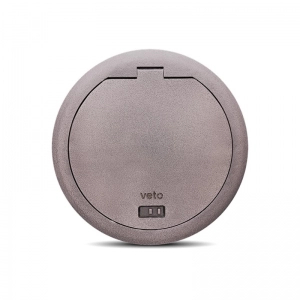 Socket Piso Exterior 6H Redondo Plateado    Veto