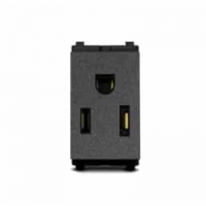 Modulo  Toma Corriente  Con Polo Premium Negro    Veto